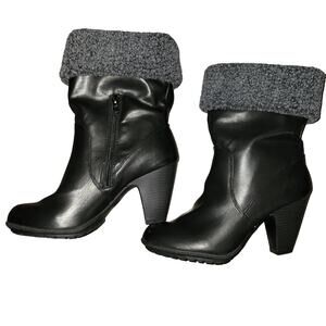 Mootsies Tootsies faux fur boots booties black size 8M